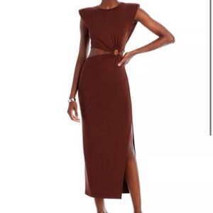 Flirty Rust Cut out Dress with Ring Detail